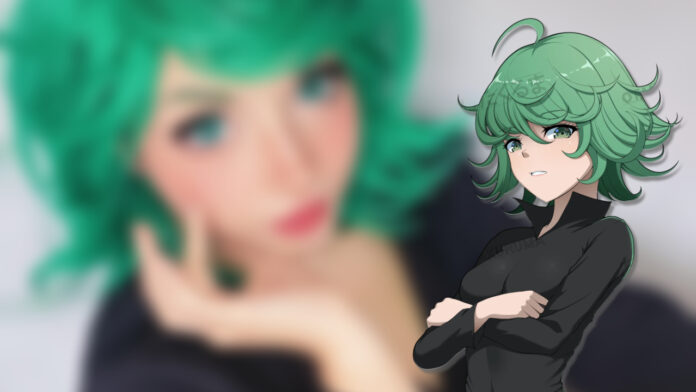 Modelo fascina com surreal e atraente cosplay da Tatsumaki de One